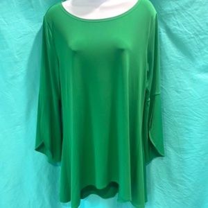 Alfani Green Tunic Top with Flared Sleeves